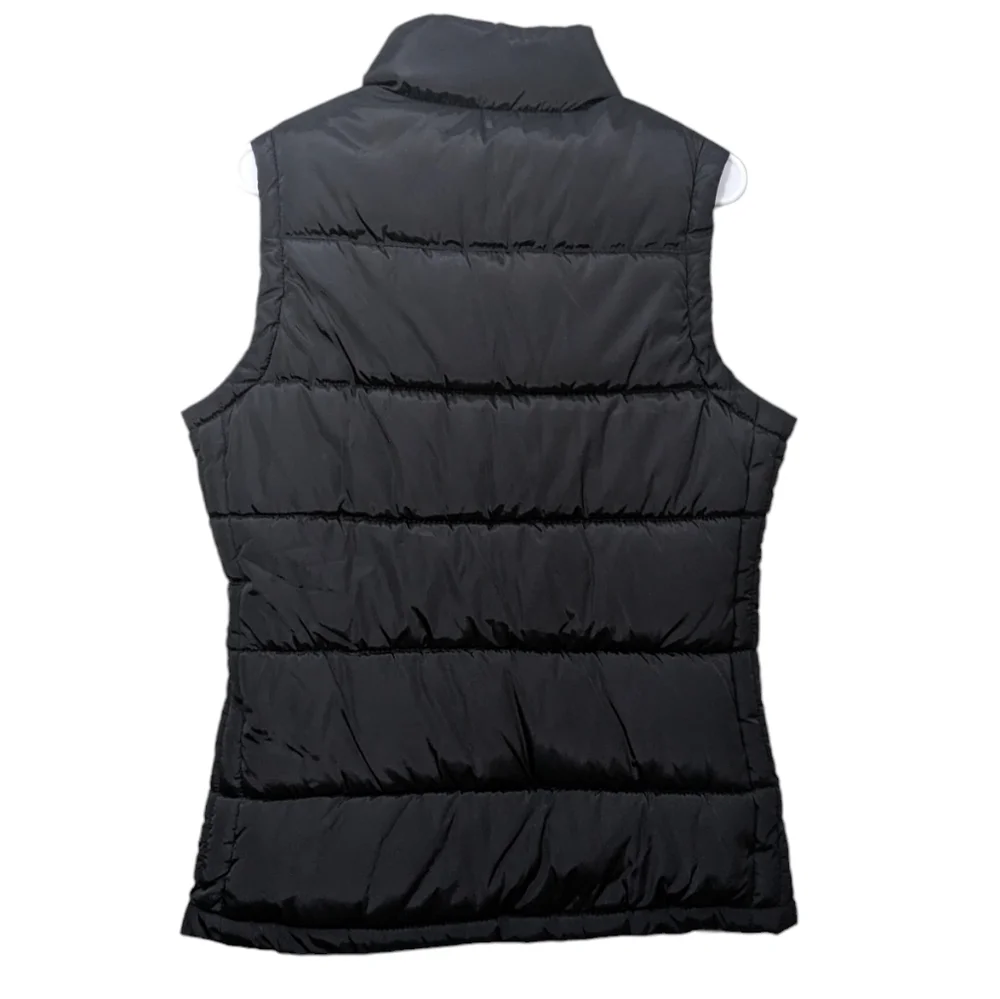 Madden Girl Y2K Quilted Puffer Vest Zip Front Black Red Button Warm Fall Winter